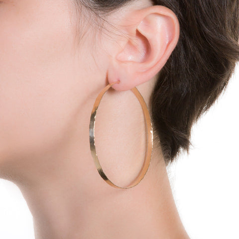 Litho Forged Hoop Large Earrings  | 2.5